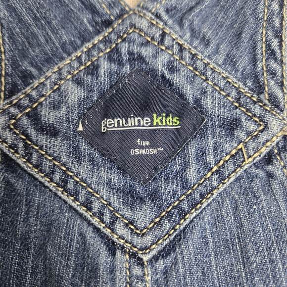 Y2K Genuine Kids OshKosh Hibiscus Embroidered Overalls 2T - Picture 5 of 7